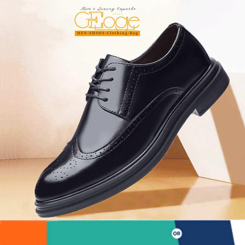 GEOGE Mens formal leather shoes, british office business shoes for men