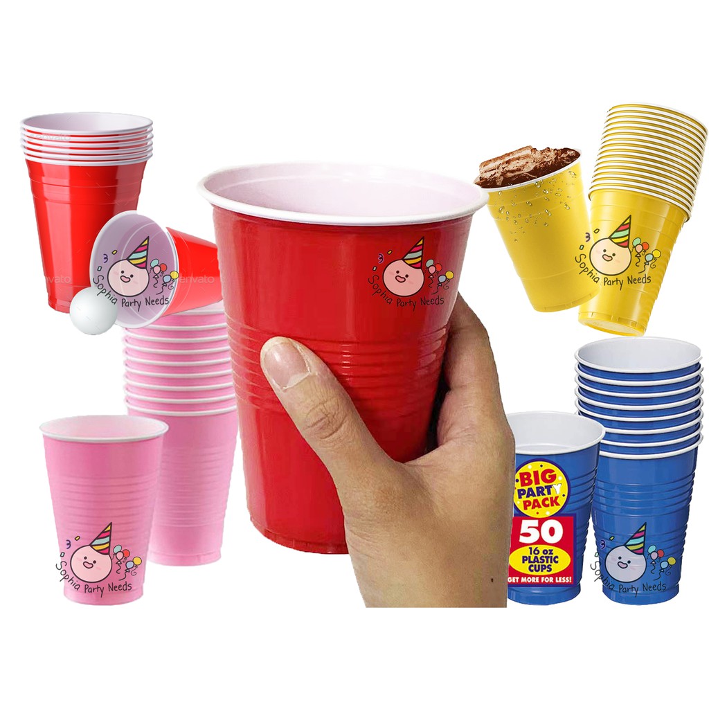 500ml/16oz) Big Red Cups American Beer Pong Plastic Cups Game Drinking Game  - Sophiapartyneeds