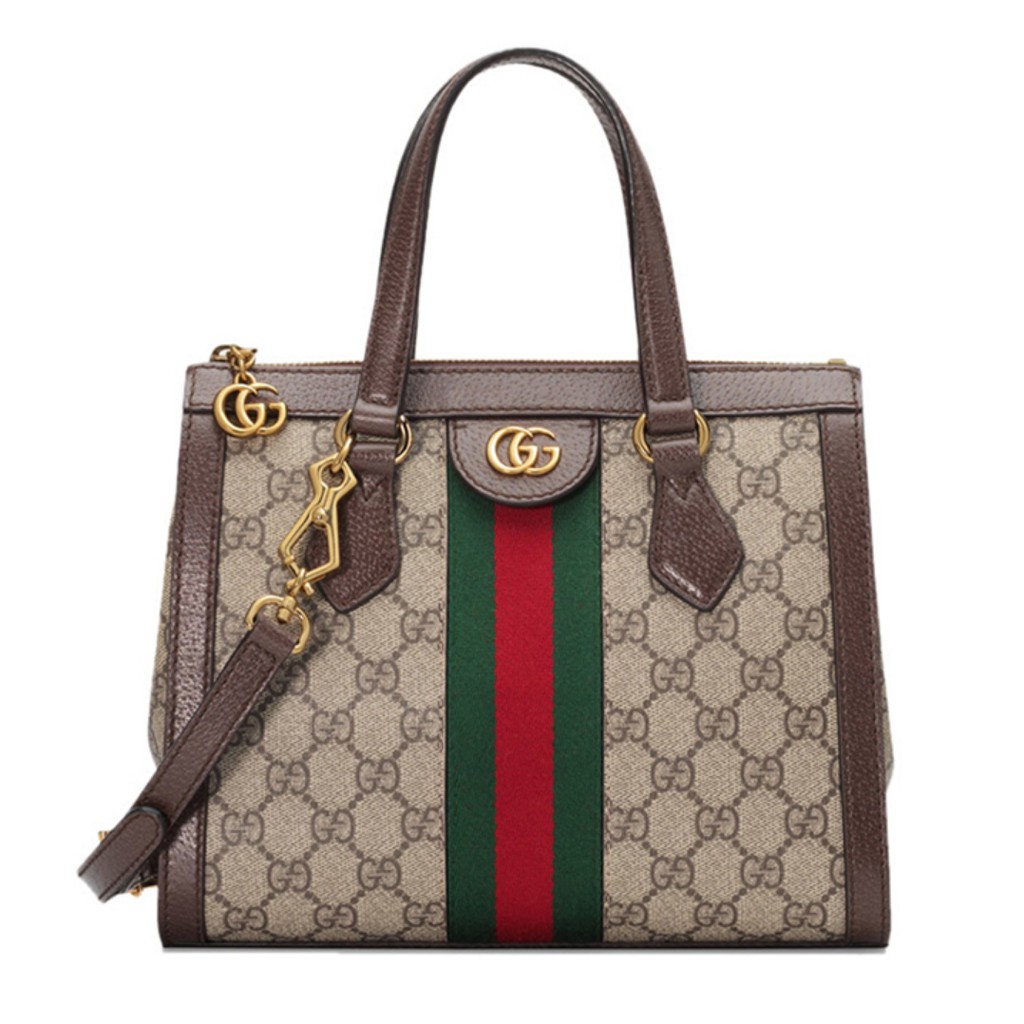 GUCCI New 2019 lady s faux canvas red and green classic handbag