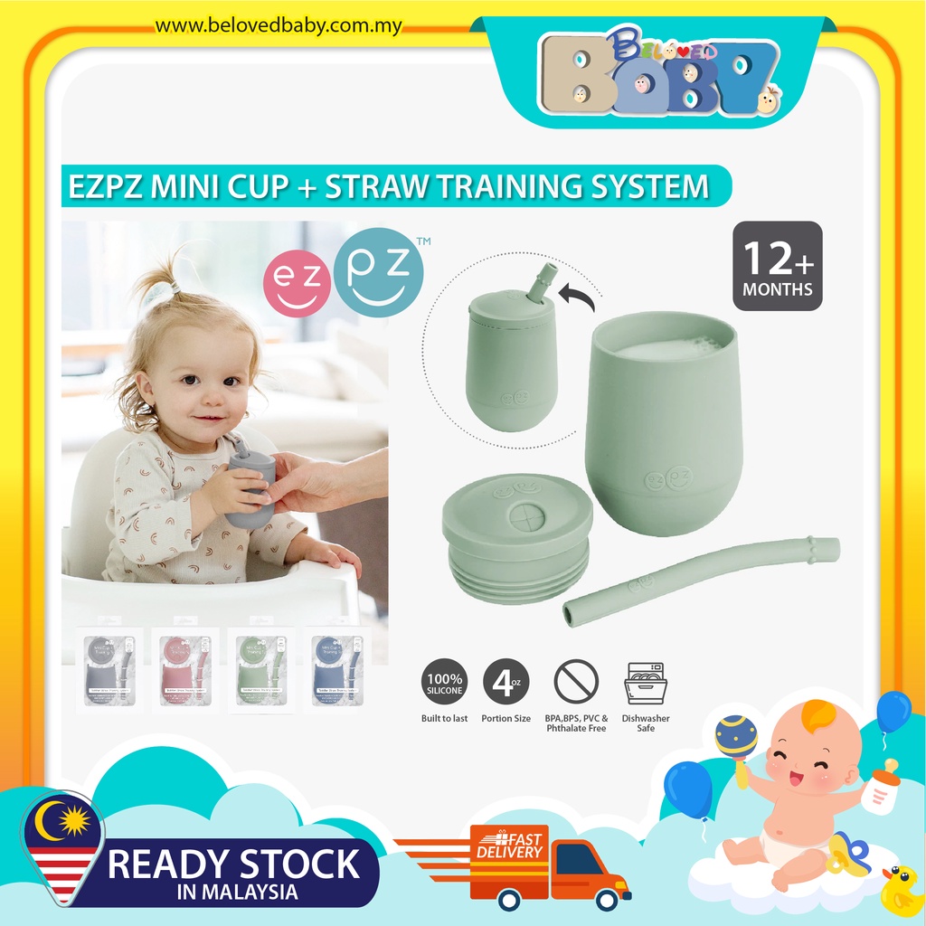 ezpz Mini Cup + Straw Training System Silicone Cup (12+ Months