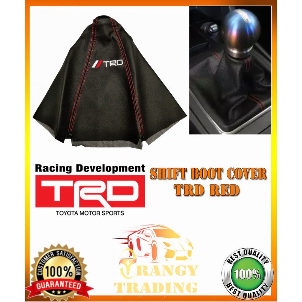 Universal Leather TRD Shift Boot Cover Red (Car Accessories) | Shopee ...