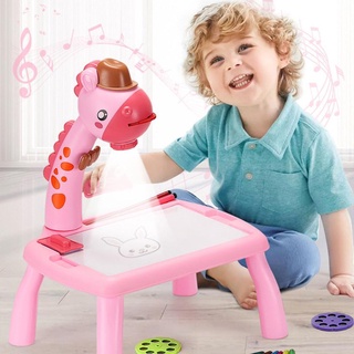 Kids Mini Led Art Drawing Table Toy Set with Box Projector