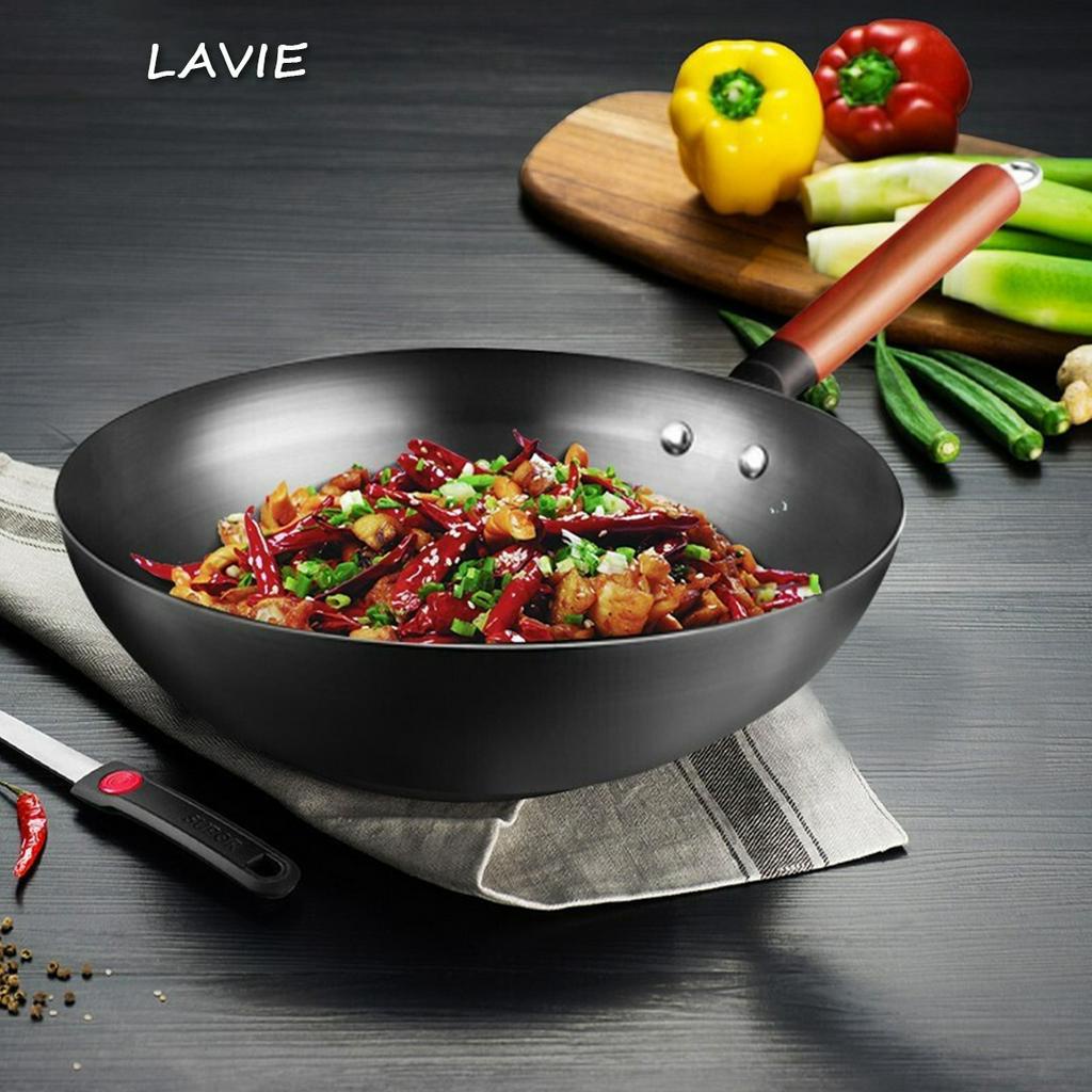LaVie Non Stick Wok Pan Cast Iron Wok Stir Wok Stir Fry Pan Iron