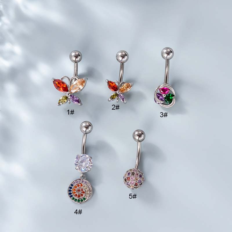 1 Piece Butterfly Shape Navel Button Ring Belly Piercing 14 Gauge