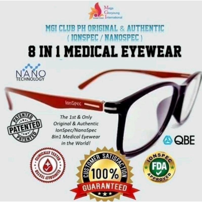 100 Original Ionspec Nanospec Medical Eyewear Life Time Benefits