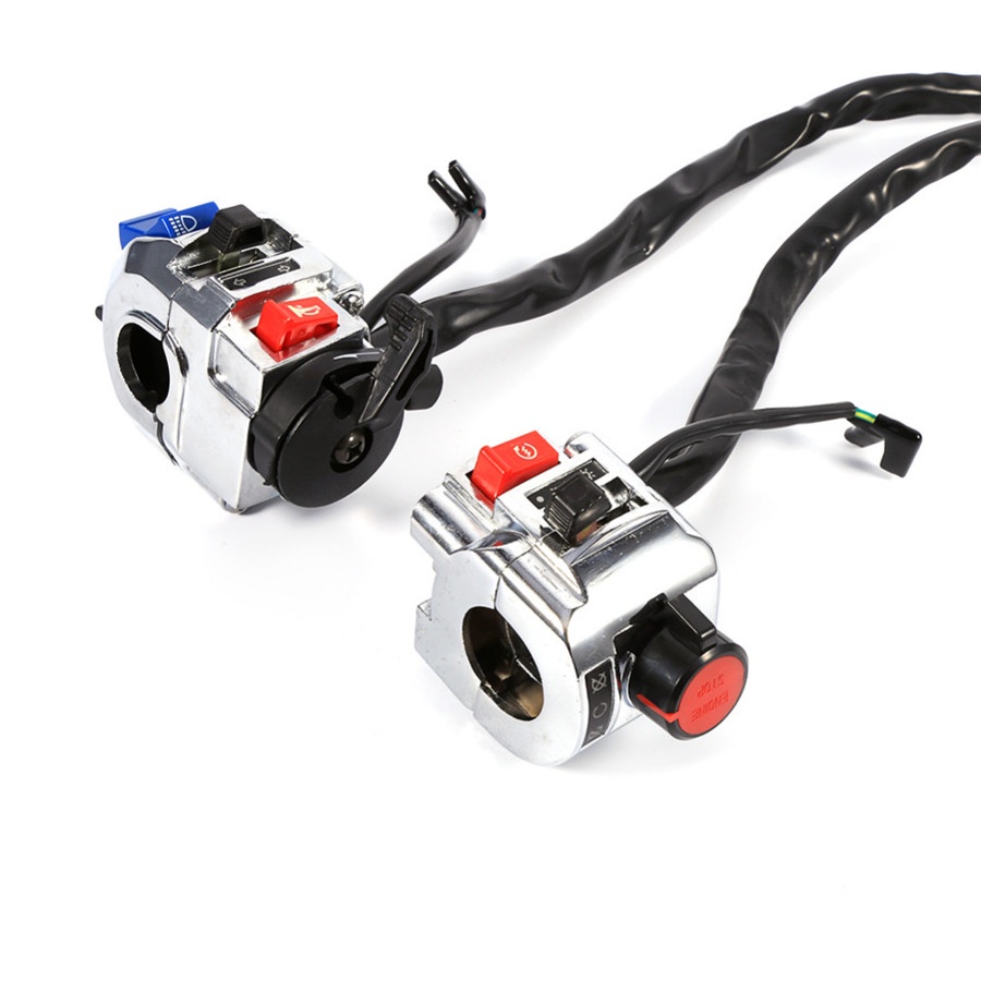 thumbnail interactive-video image 1 of Universal 7/8" Motorcycle Handlebar Switch – Left Side Control For Headlight, Horn, Turn Signals & More 1 of 6