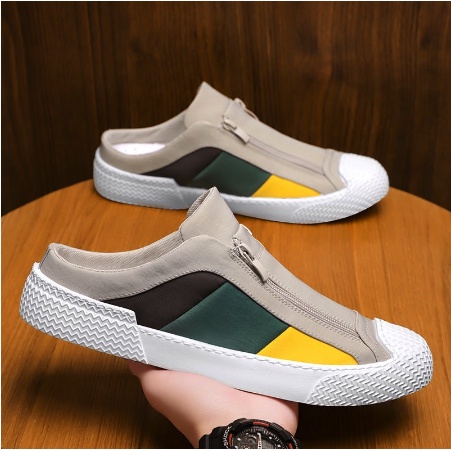 MR.BINBEITIME Half slippers Men's Summer Thin Breathable Canvas Shoes ...