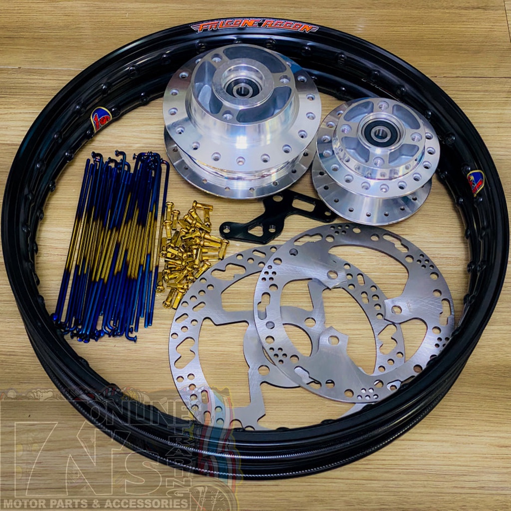 RIMSET (TITANIUM Rios, Rim, Hub, Disc) Brocken Size 17 x 1.2/1.4 ...