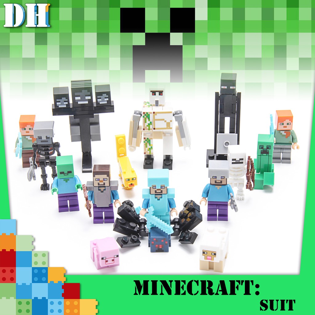 Lego minecraft best sale my world minifigures