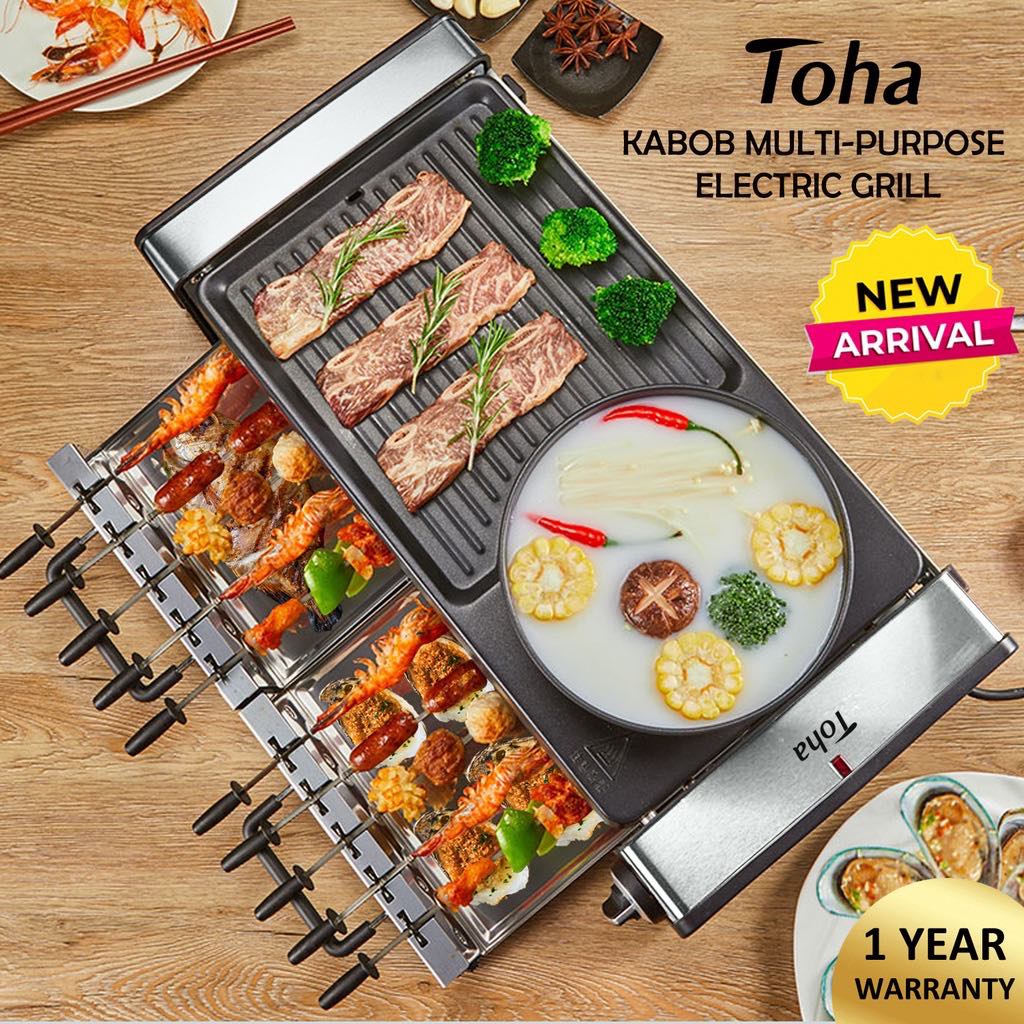 TOHA Electric Barbecue grill BBQ TF12 Multipurpose Hot Pot Cooker 10