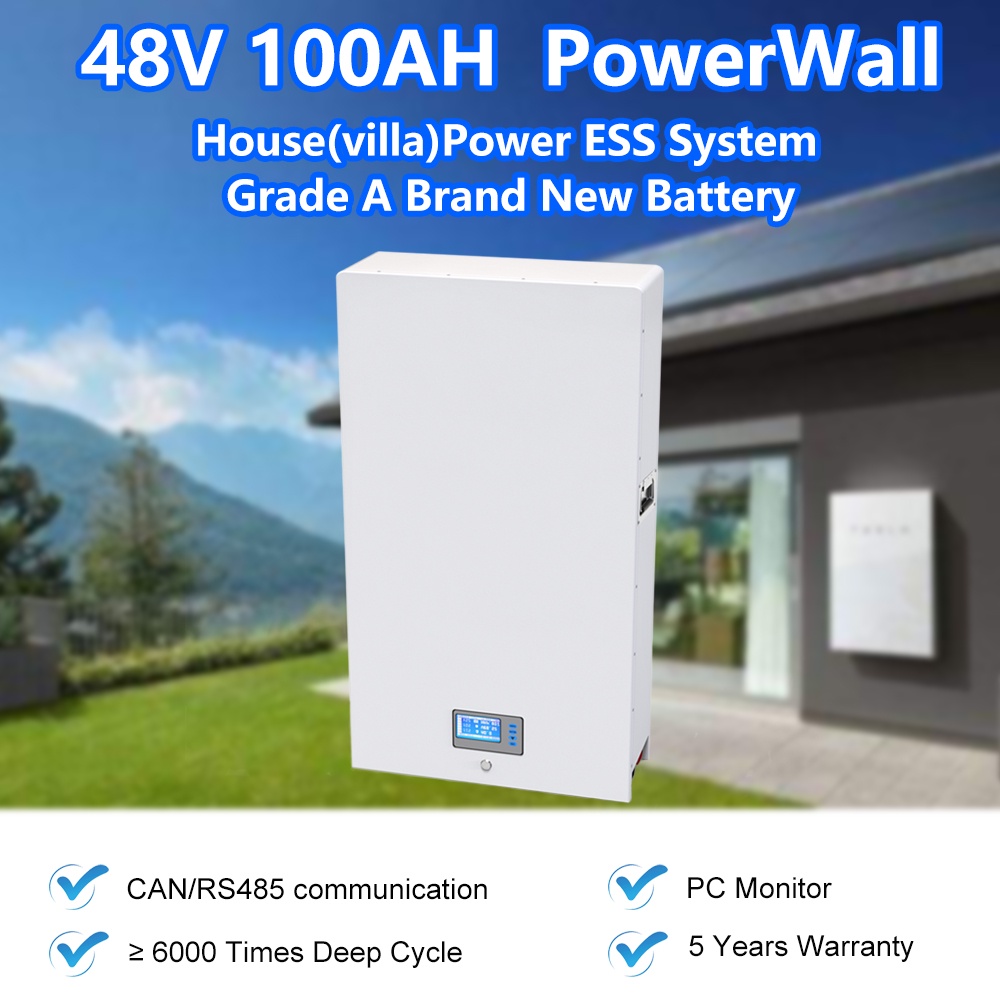 Powerwall 48v 100ah 200ah Lifepo4 Battery Pack 10kwh 5kwh 32 Parellel 6000 Cycle Lithium Ion