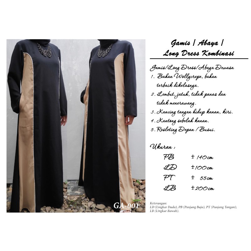 Gamis / Long Dress / Abaya Wollycrepe (code Ga001) | Shopee Philippines