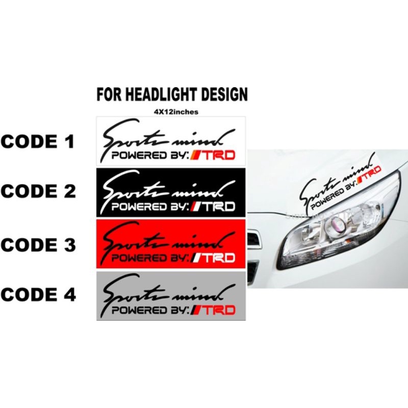Car Sticker Design for Headlight TRD | Shopee Philippines