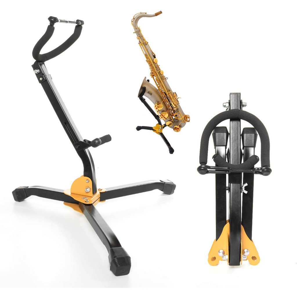 Folding Saxophone Stand, Alto/Tenor Sax Stand, Adjustable Metal