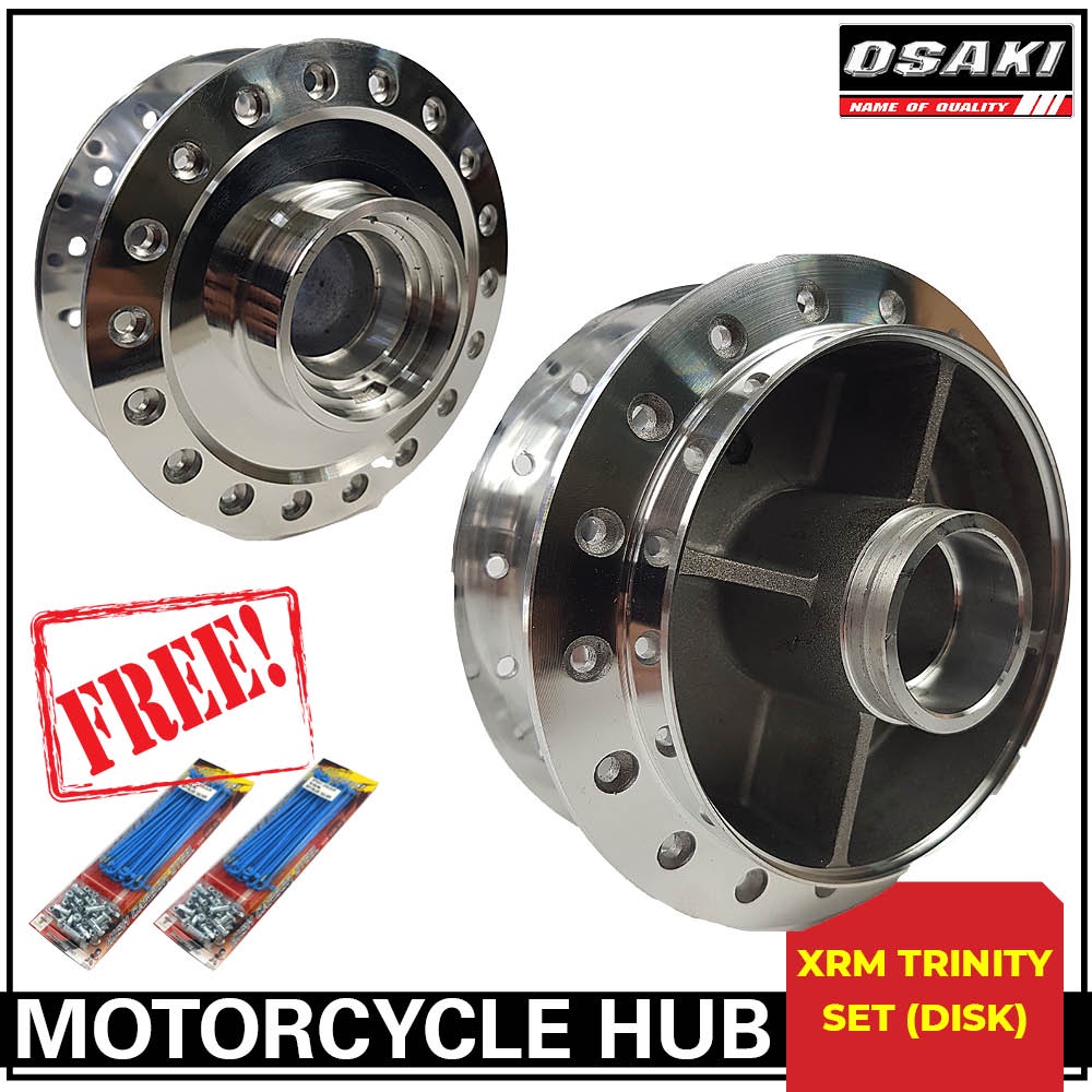 XRM Trinity Motard Osaki Mirror Chrome Hub (Hub Set / Front Hub / Rear