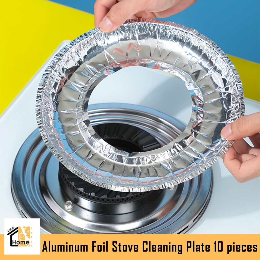 Lucky Kitchen Round Aluminum Foil Stove Cleaning Plate 10 pieces ...