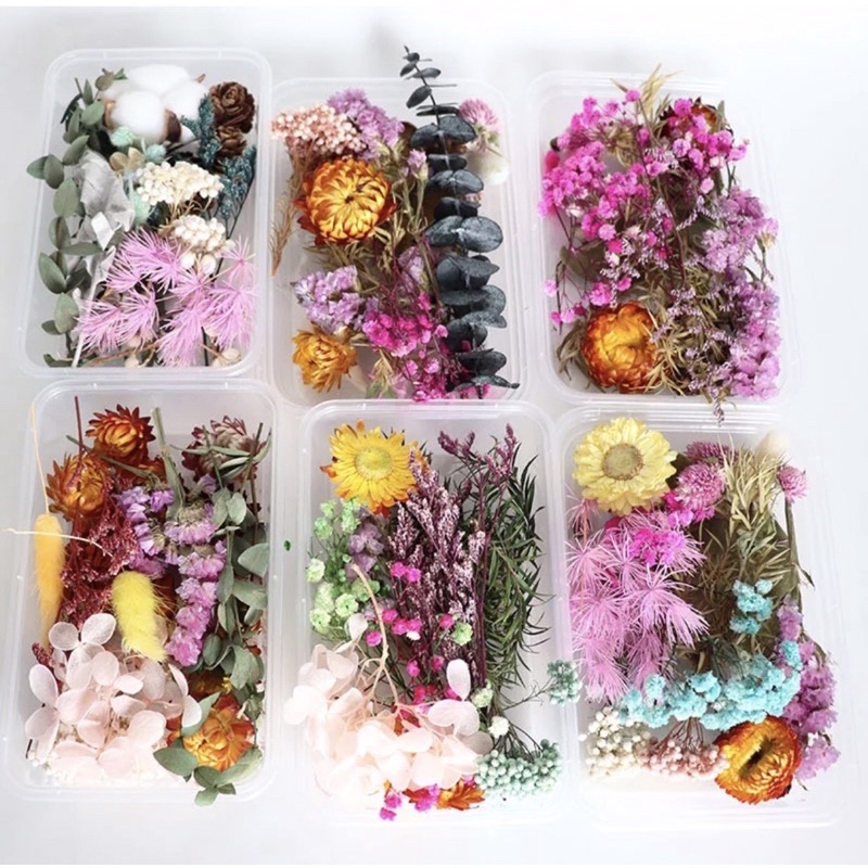 REAL dried flowers in a tub (random)weddings,journal making DIY,resin