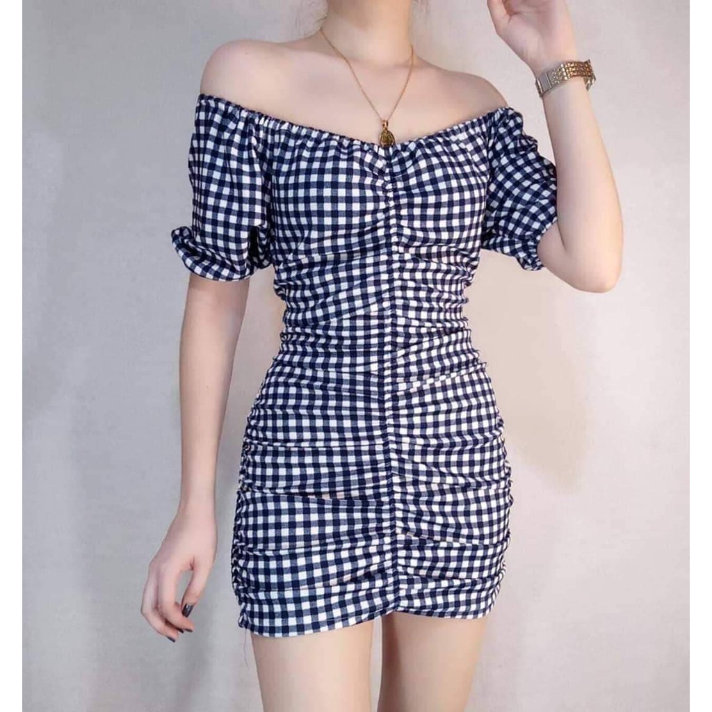 Shopee off outlet shoulder dress