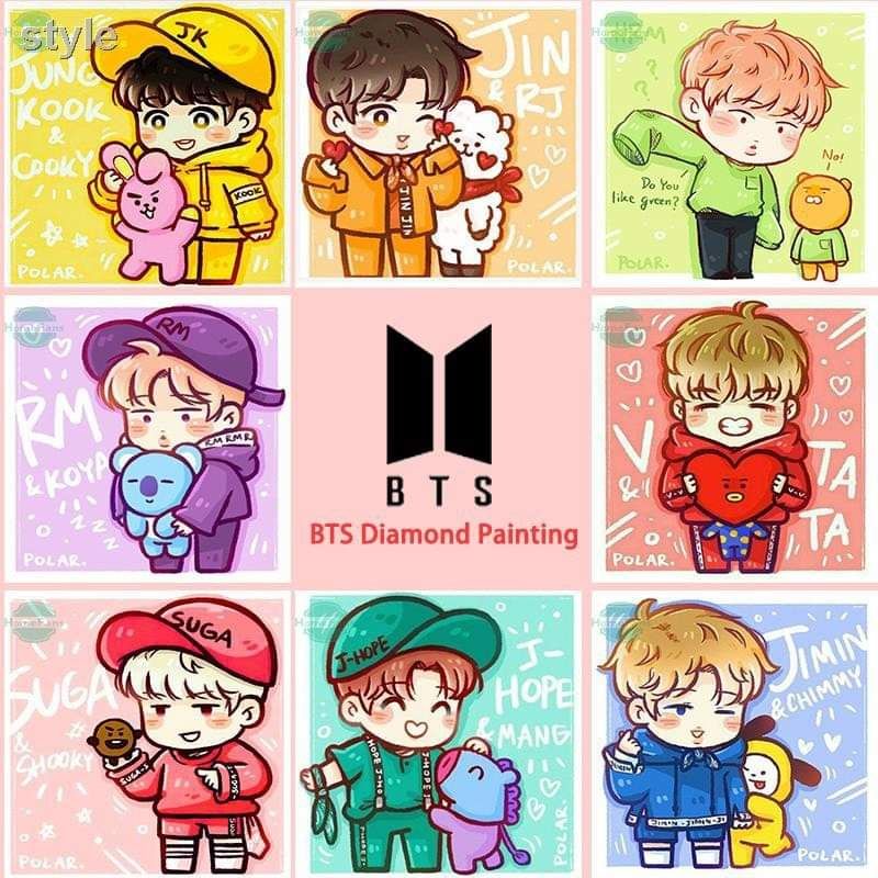 Kpop BTS BT21 Tiny Tan DIY Diamond Painting Army