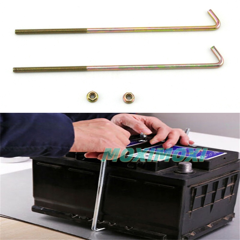 2pcs 23cm Car Battery Tray Battery Holder Hold Down Clamp Screws for D1