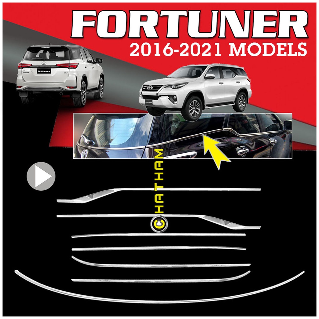 Toyota Fortuner 2016 to 2022 Chrome Window Trim | Shopee Philippines
