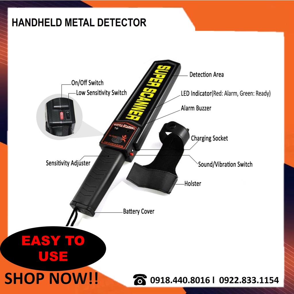 Handheld metal detector , Battery Operated Metal Detector Handheld