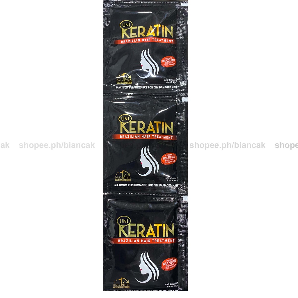 20g x12) Uni Keratin Black Hair Reborn Treatment Sachet