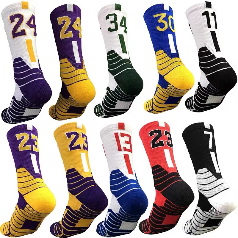 Professional Mid-tube Basketball Socks Towel Non-Slip Sports NBA socks ...