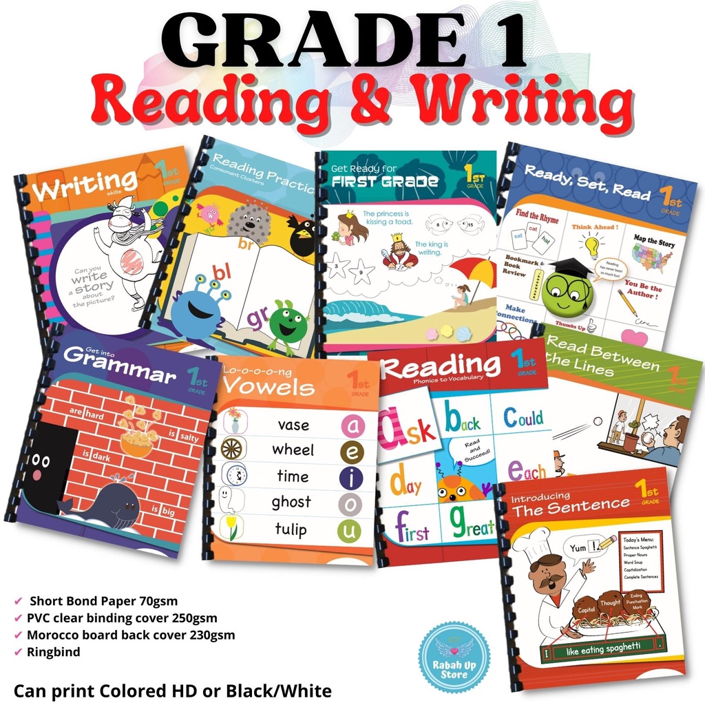 GRADE 1 (Reading & Writing) Workbook Worksheet Homeschool Learning