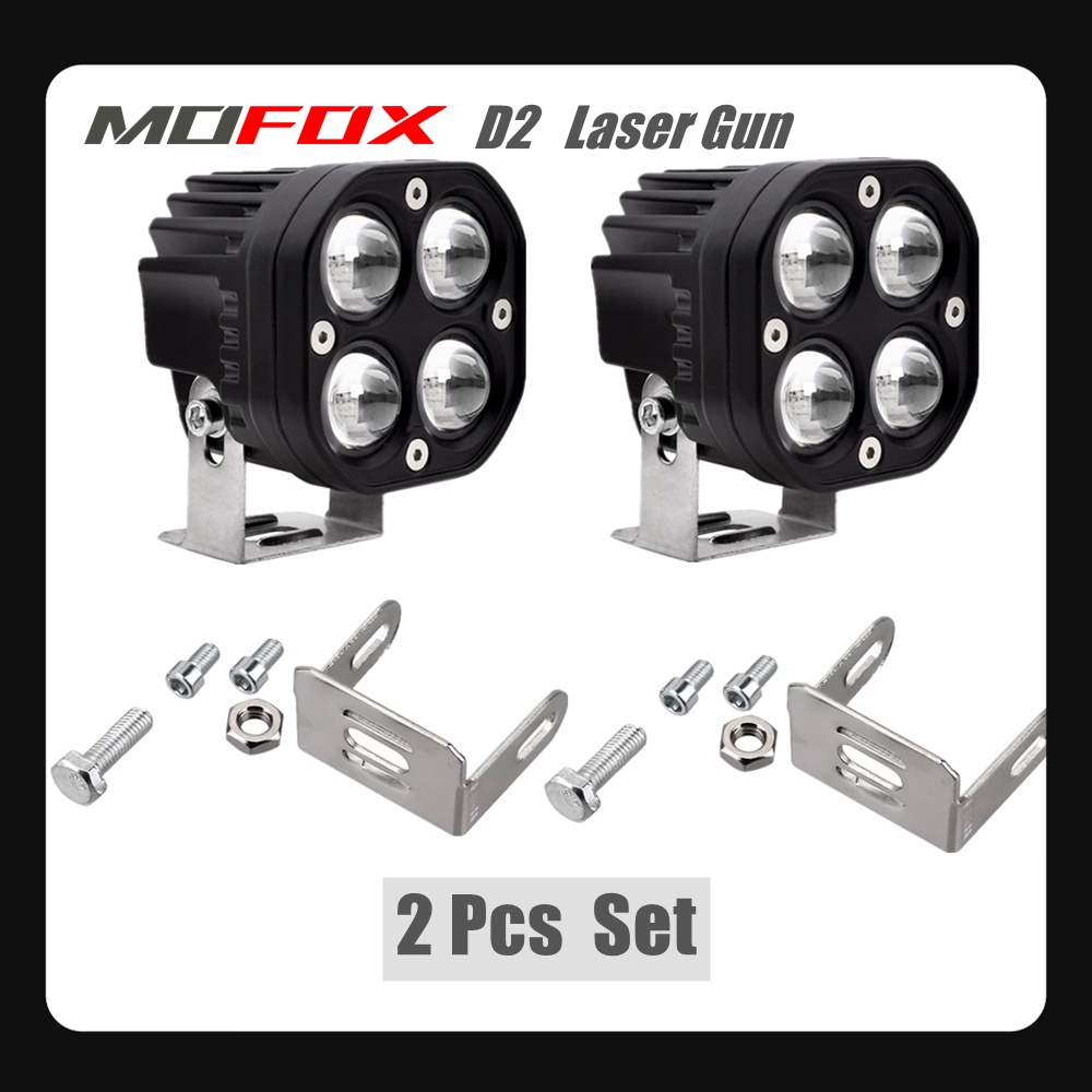 MOFOX D2 Laser Gun Led Light Motorcycle 2in1 White&Yellow Fog Light