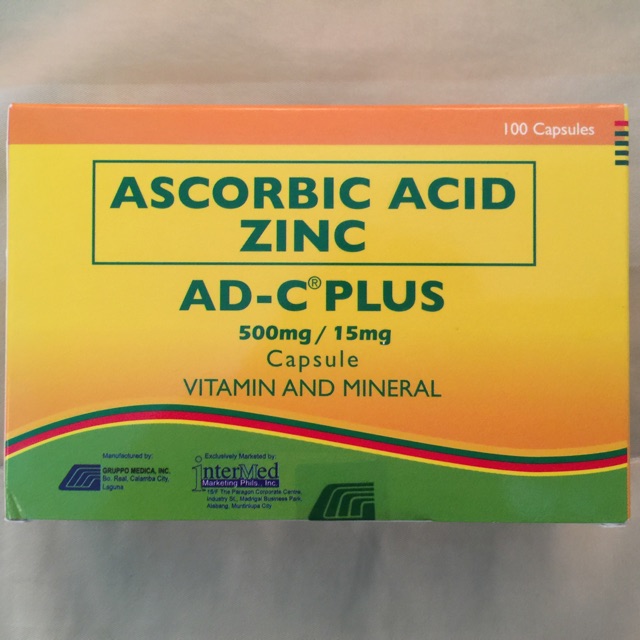Ascorbic Acid + Zinc (ADC Plus), 100 capsules Shopee Philippines