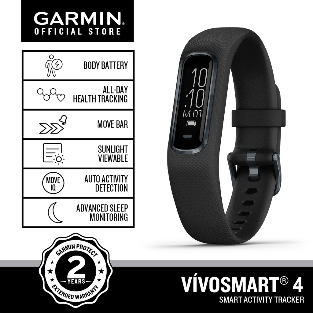 Garmin Vivosmart 4 GPS Wellness Basic Fitness Smartwatch with Silicone ...
