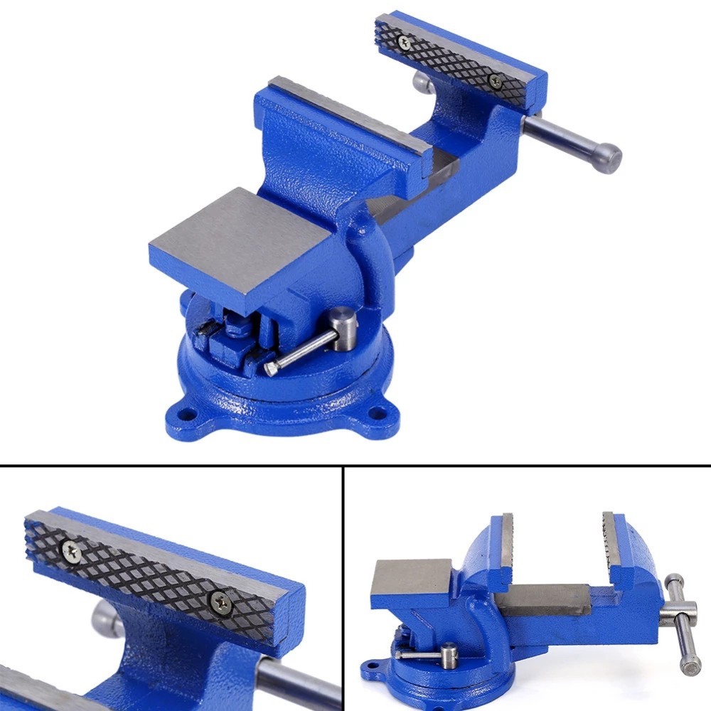Heavy Duty Bench Vise Swivel Base with Anvil Table Clamp 3”/4”/5”/6”/8 ...