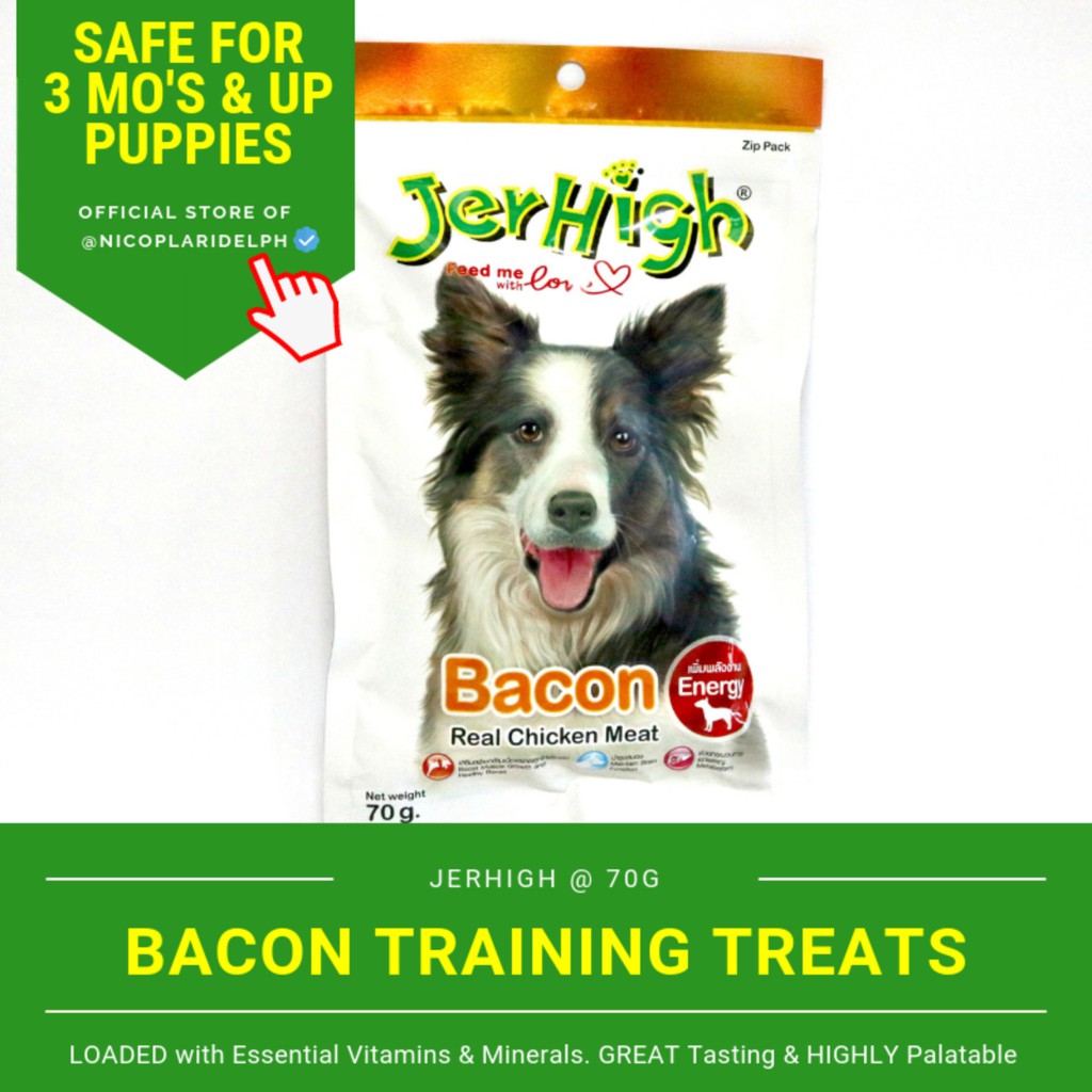Jerhigh Bacon with Real Chicken Meat for Puppies and Adult Dogs (70g