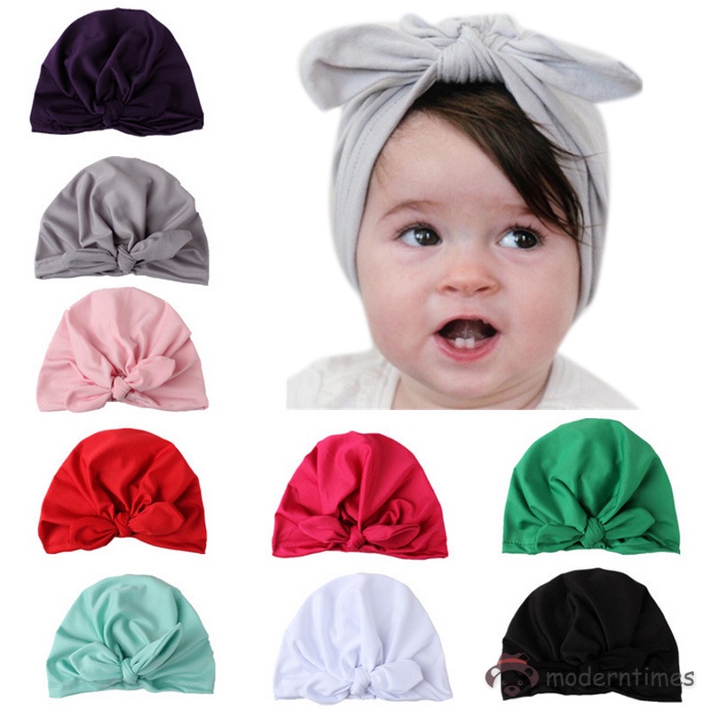 The spot ↂ FL Kids Baby Girls Toddler Turban Knot Rabbit Ear Hat Bow ...