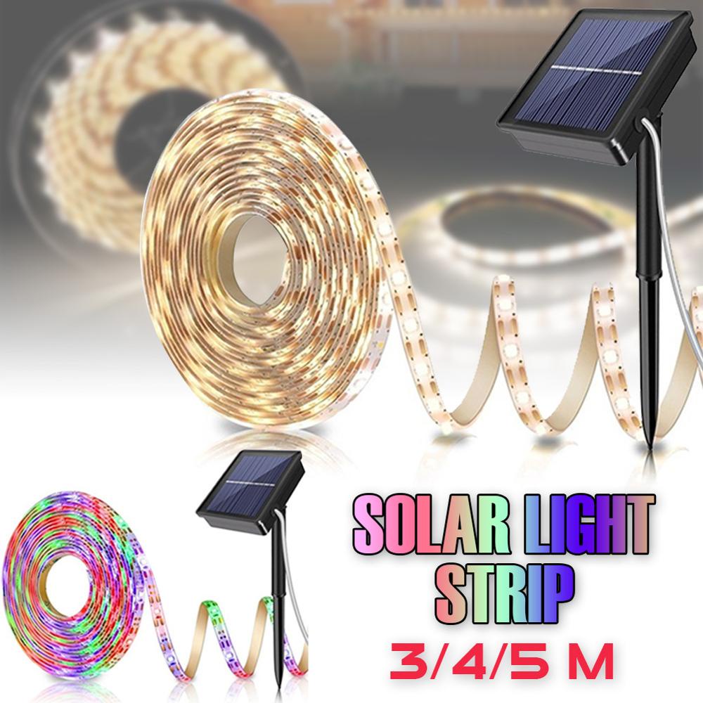 Solar Powered 5M 150LED Strip Light outdoor RGB 2835 Flexible Lighting ...