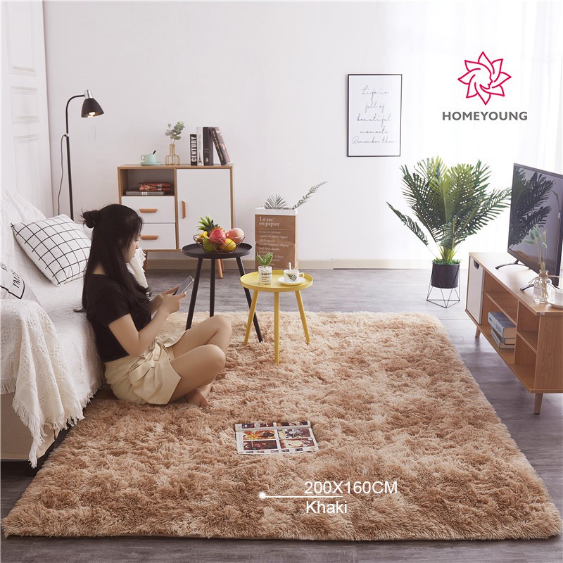Homeyoung 200x300cm 7x10ft Soft Faux Shaggy Area Floor Rugs Carpet