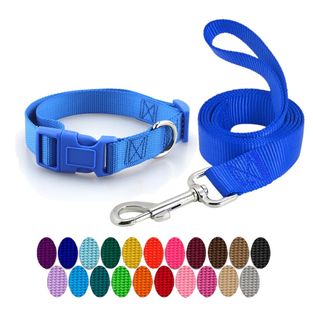Pet Cat Collar Dog Collar with Leash Set Adjustable Safety Collar and