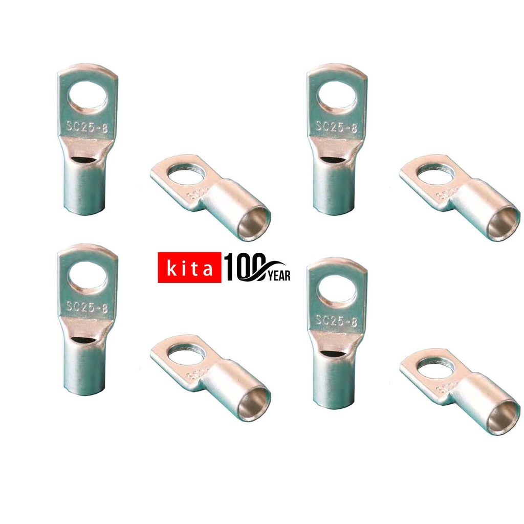 20PCS ~~~ SC25-8 ~~~~~~~~ Bolt Hole Tinned Copper Cable lugs Terminals ...