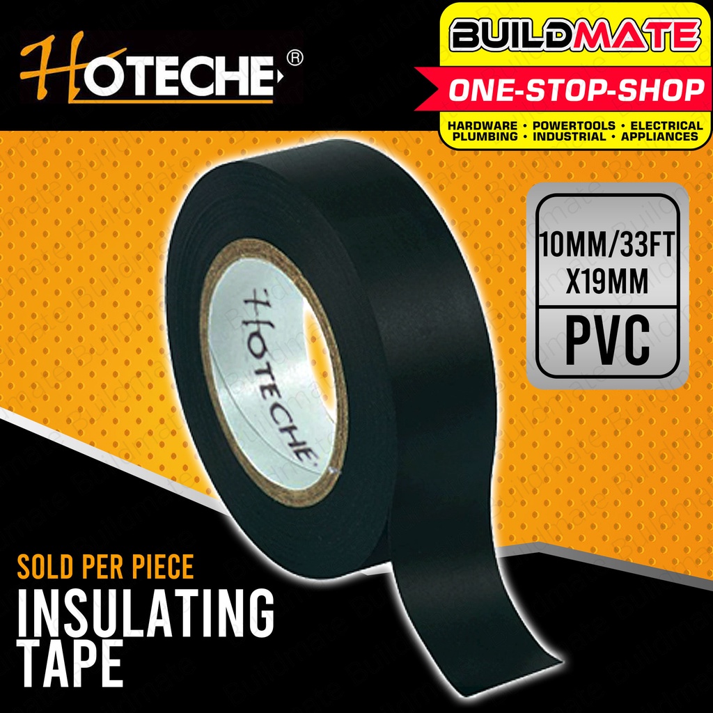 HOTECHE Insulating Electrical Tape Black PVC 10mm x 19mm HTC438002