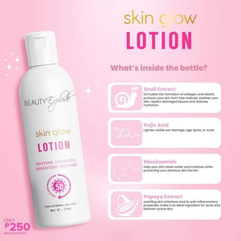 BEAUTY EXPLODE SKIN GLOW BODY LOTION 250ML | Shopee Philippines