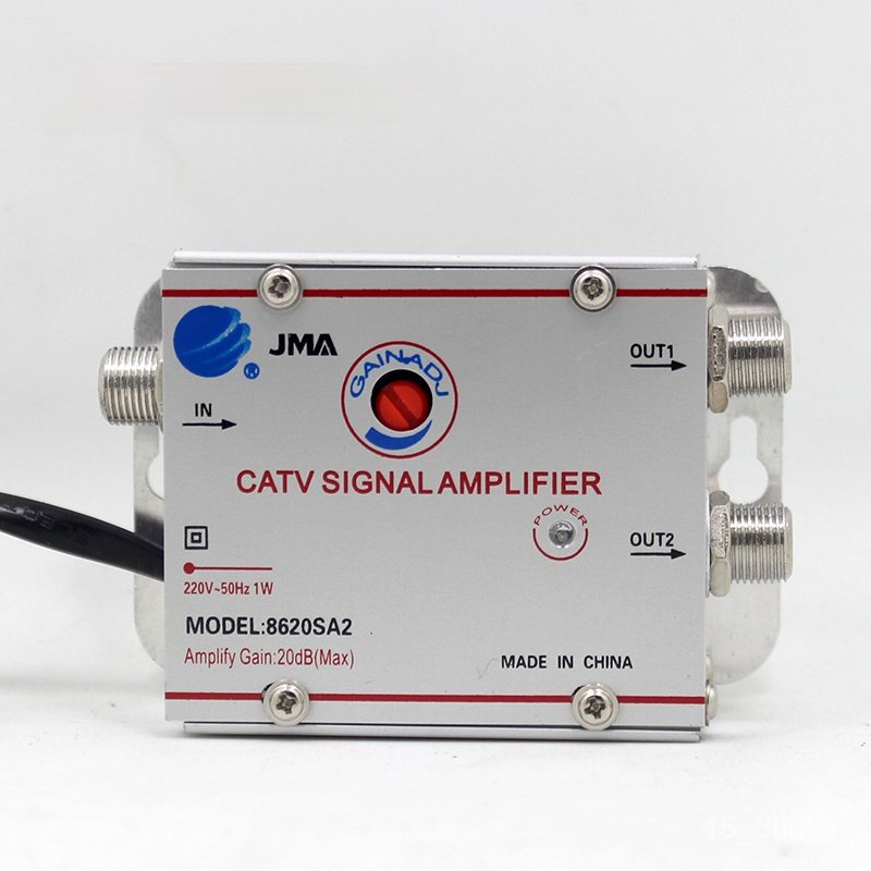 TV Signal Amplifier AC 220V 2 Way CATV Cable AMP Antenna Booster