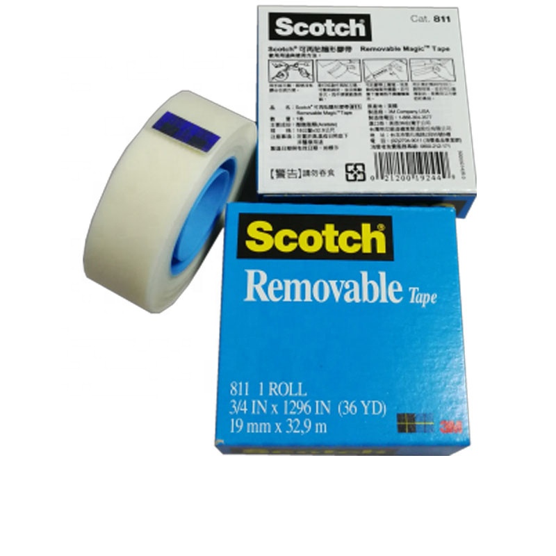 3M 811 Scotch Clear Matte Acetate Removable Tape 3/4''*36 yards, Boxed ...