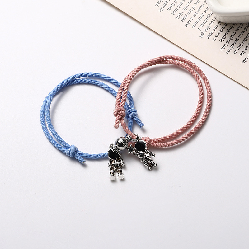 2PCS Spaceman Magnet Couple Bracelet Best Friends Rainbow Magnet