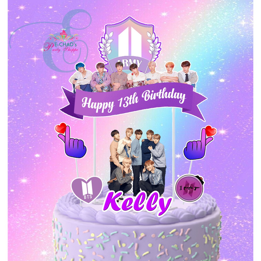 BTS Theme Purple Cake Topper | Shopee Philippines