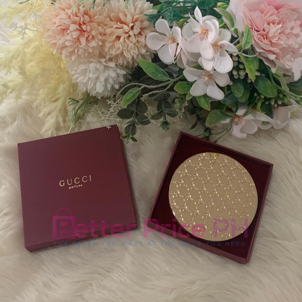 Compact pocket mirror with Gucci monogram embossed, brand new with box