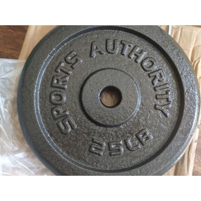 25 pounds lbs Metal plate 11.36kg sports authority weight 25lbs