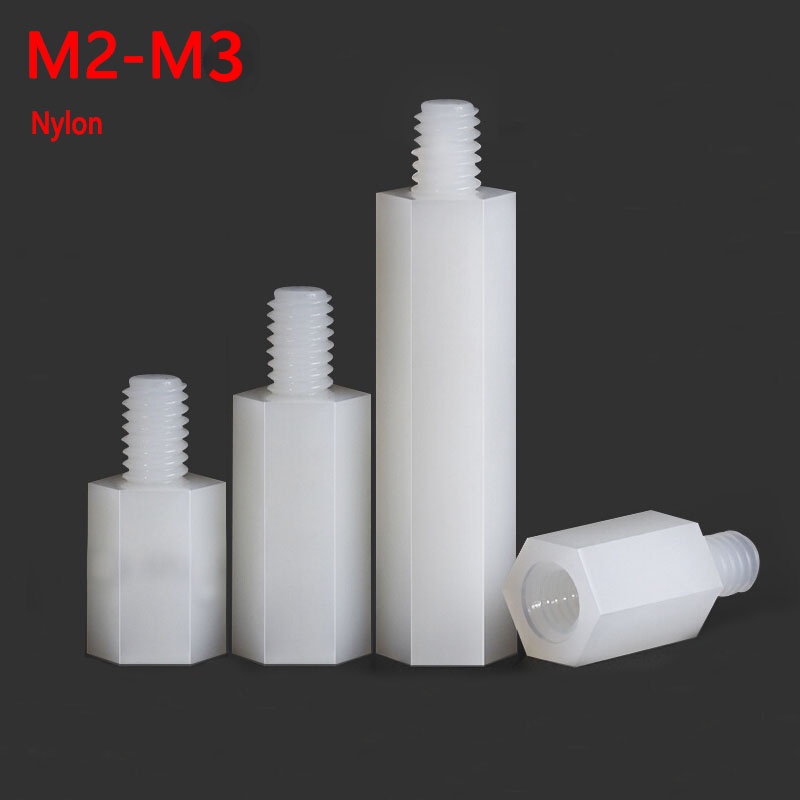 Male To Female Nylon Standoff M2 M2.5 M3 Black Pcb Nylon Standoff Spacer Column Plastic Spacing