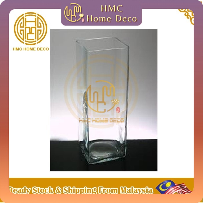 TRANSPARENT SQUARE SHAPE GLASS VASE H 50 CM | Shopee Philippines