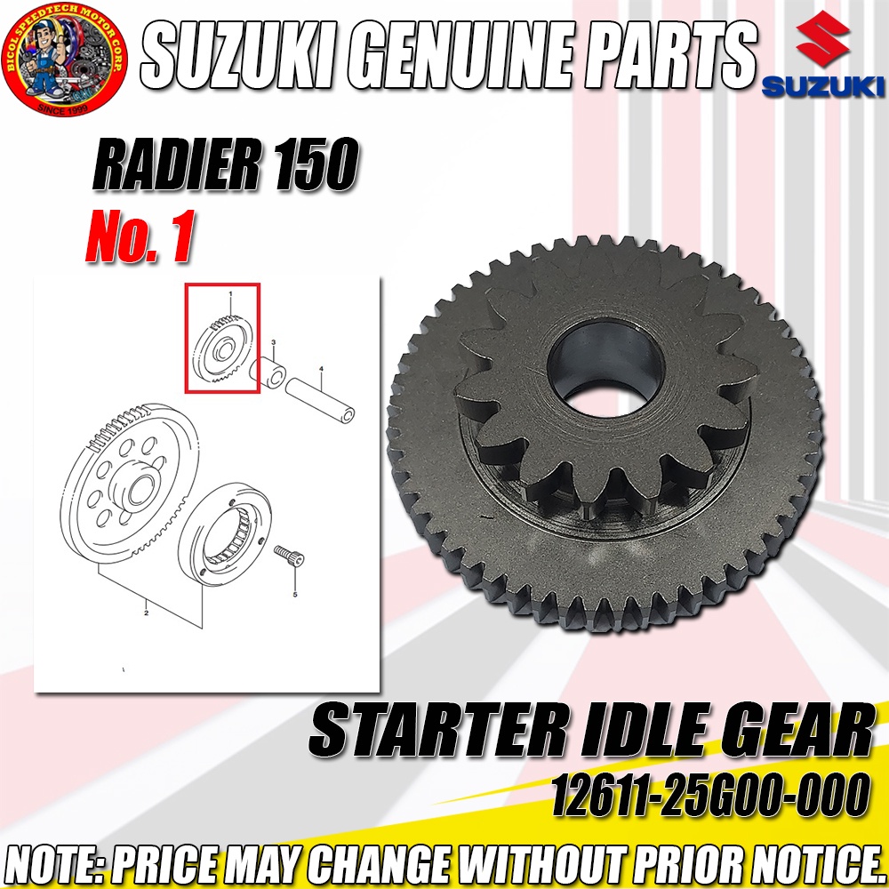 RAIDER 150 STARTER IDLE GEAR (SGP) (Genuine 1261125G00000) Shopee